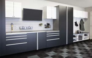 Bassalt cabinets with White Countertops