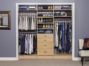 Reach In closet with Custom Organizer allowing maximum utilization of space