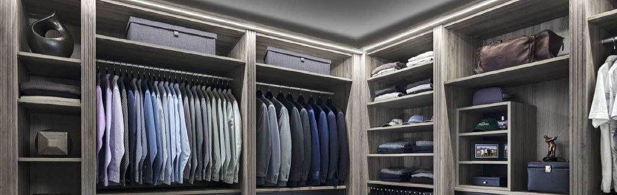 Quality custom closet solution with built in shelves. 